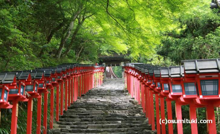 京都の貴船神社（きふねじんじゃ）は山奥にあるので夏でも涼しい神社です