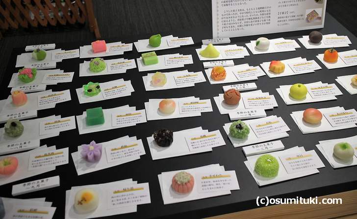 京都の四季折々の和菓子の資料が展示されていたりします