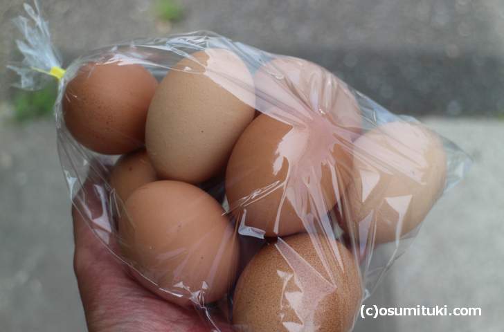 京都・京北で売られている「大川さんの卵」300円