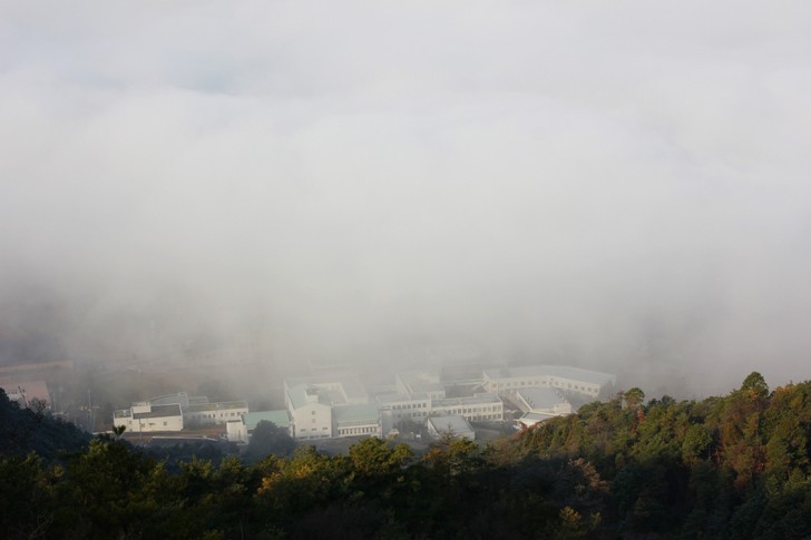 雲海が出ちゃってる時の亀岡の風景