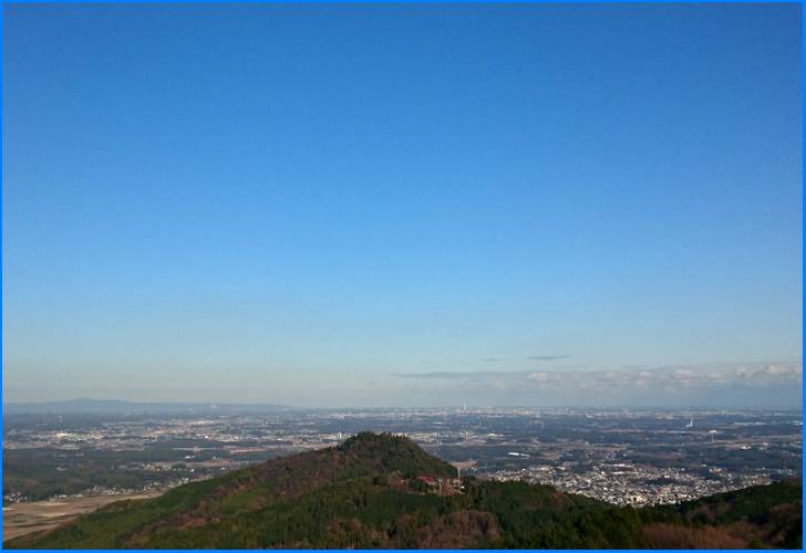 吾国山ハイキングコースの南山展望台からの景色（茨城県石岡市太田）