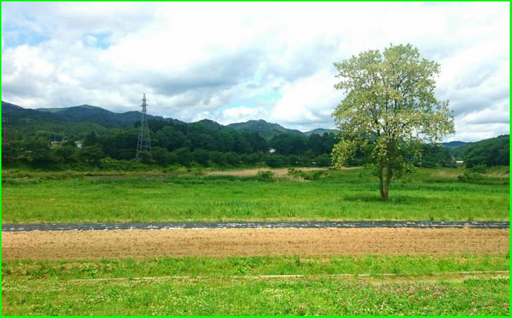 福島県東白川郡塙町の風景、長閑な山間地域です