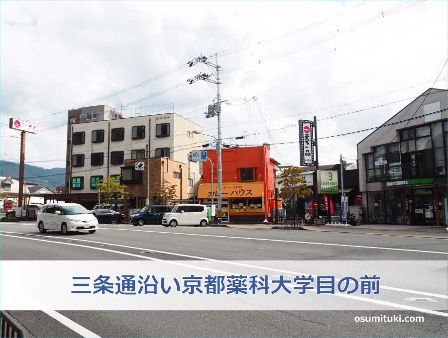 場所は三条通沿い京都薬科大学目の前