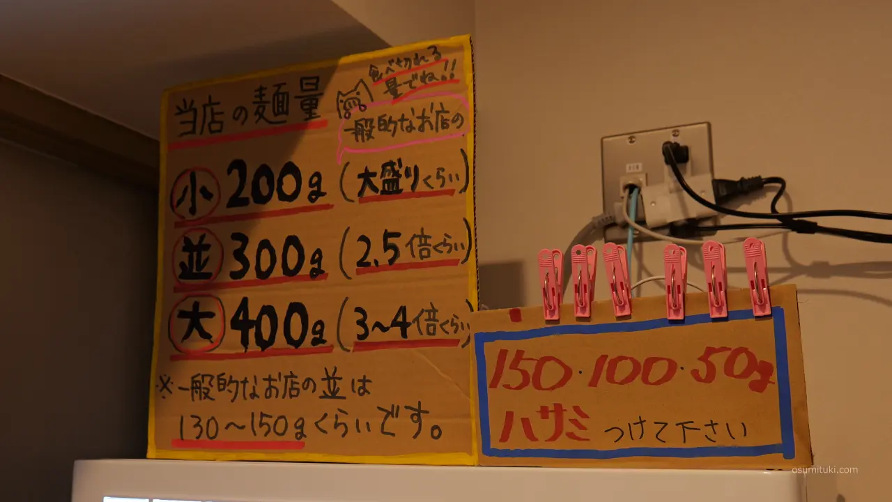 麺量200gでも多いので150gに変更